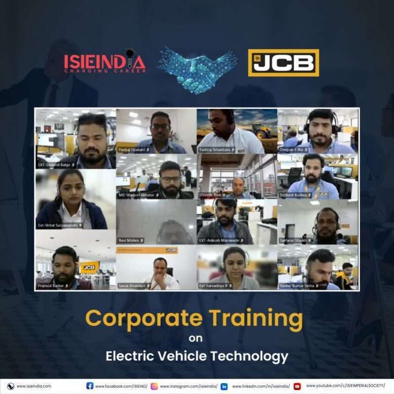 ISIEINDIA Conducted a Corporate Training Program on Electric Vehicles for JCB India Ltd.