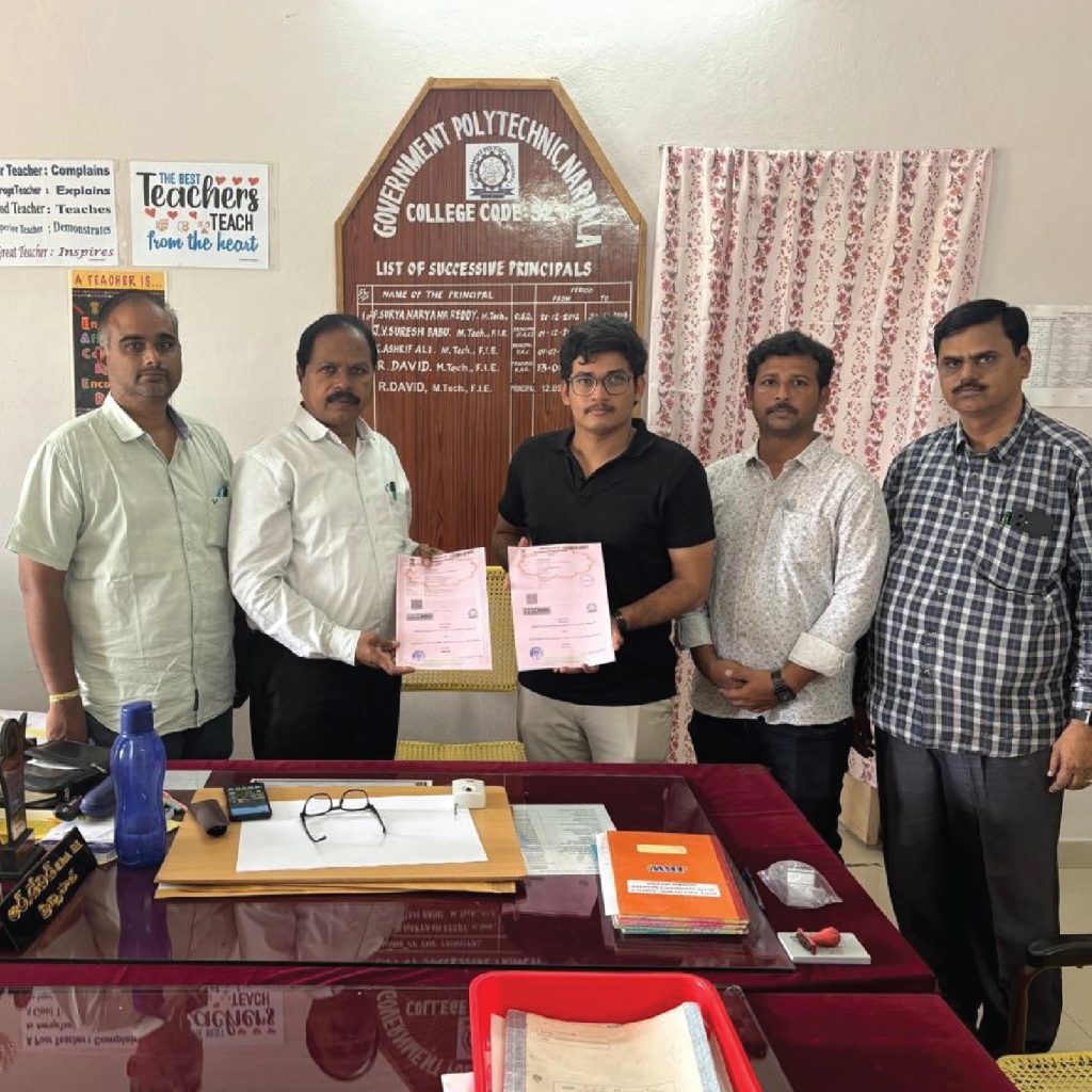 Narpala, India – In a continued effort to advance industry-aligned skill development, ISIEINDIA signed a Memorandum of Understanding (MOU) with Government Polytechnic Narpala to implement the Saksham 2.0 initiative.