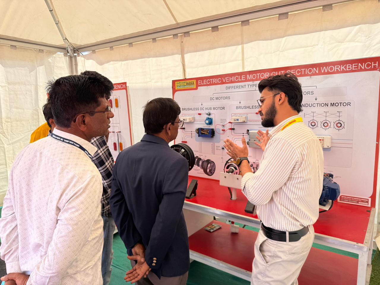 Visitors exploring ISIEINDIA EV Lab